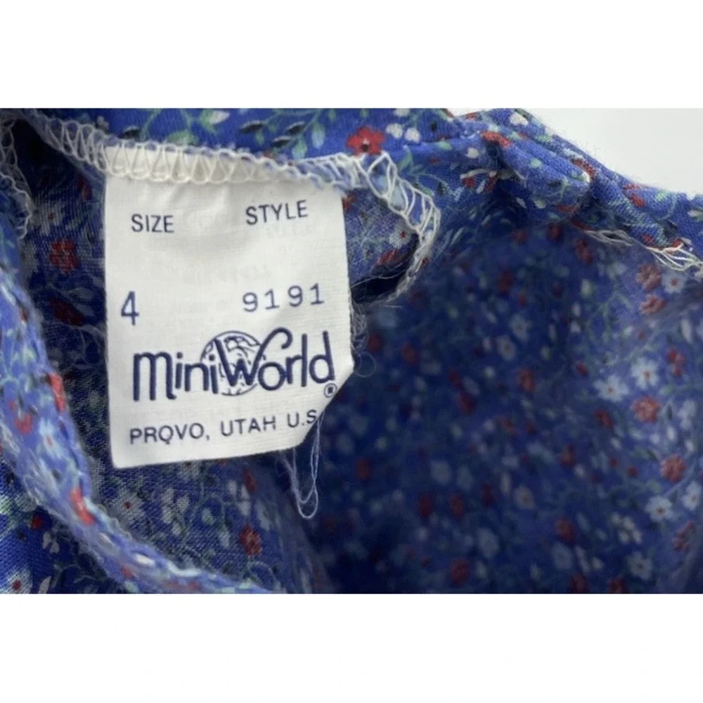 Vintage Mini World Girls Full Circle Floral and Lace Dress Size 4 Cottagecore